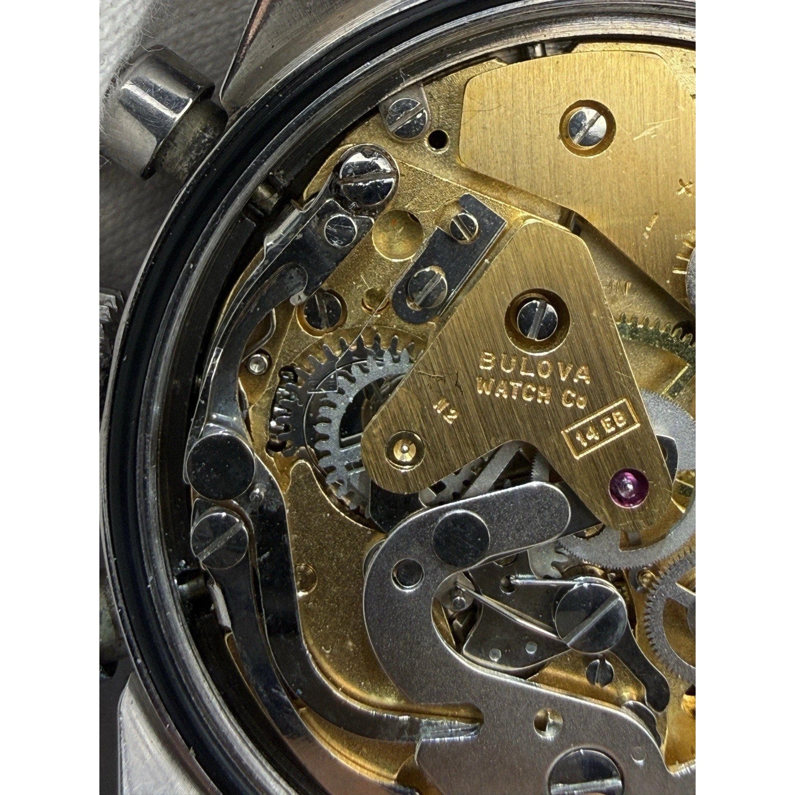 Vintage 1972 Bulova Deep Sea Chronograph B 666 Devil Diver Valjoux 7733 Patina N