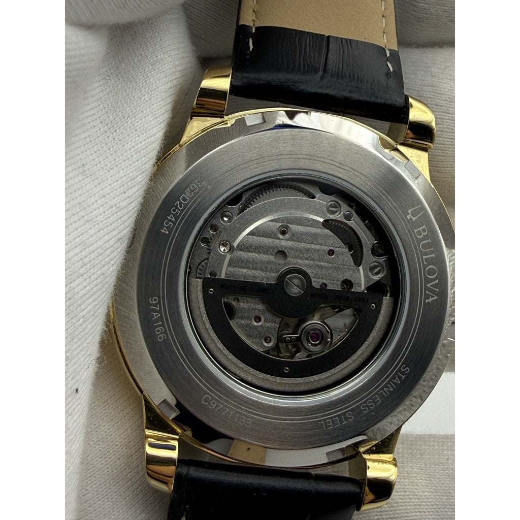 Bulova 97A166 Classic Automatic Gold Tone Open Heart Men's Watch - Box Included