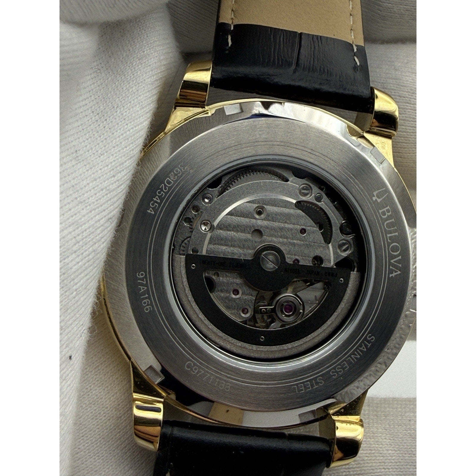 Bulova 97A166 Classic Automatic Gold Tone Open Heart Men's Watch - Box Included