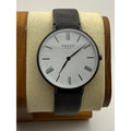 Obaku Denmark Folie Ebony Men's Watch White Dial Black Leather Sapphire V283 NWT