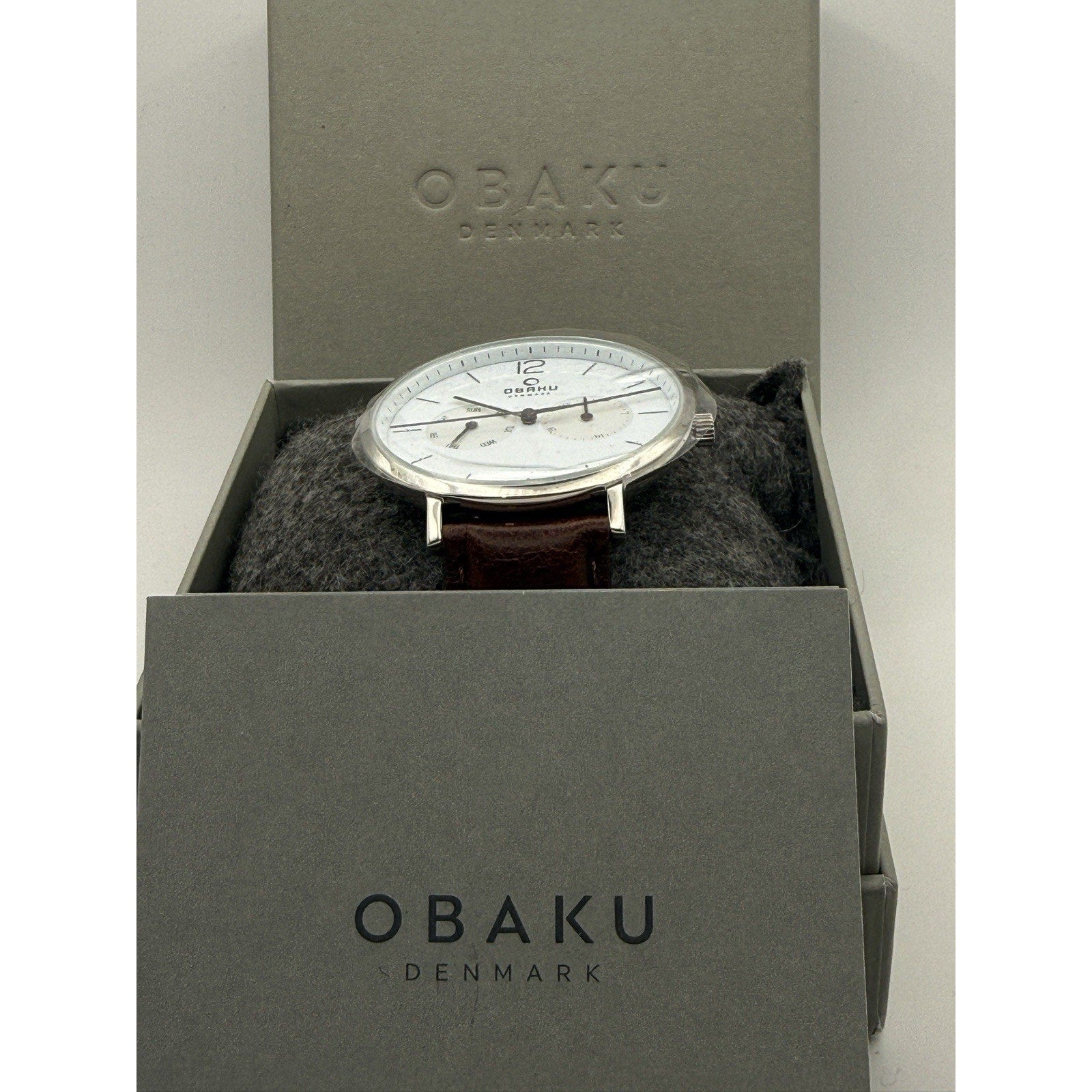 Obaku Denmark Flod Walnut Men’s Watch - V182GMCWRN - Multi-Function - NEW w/ Box