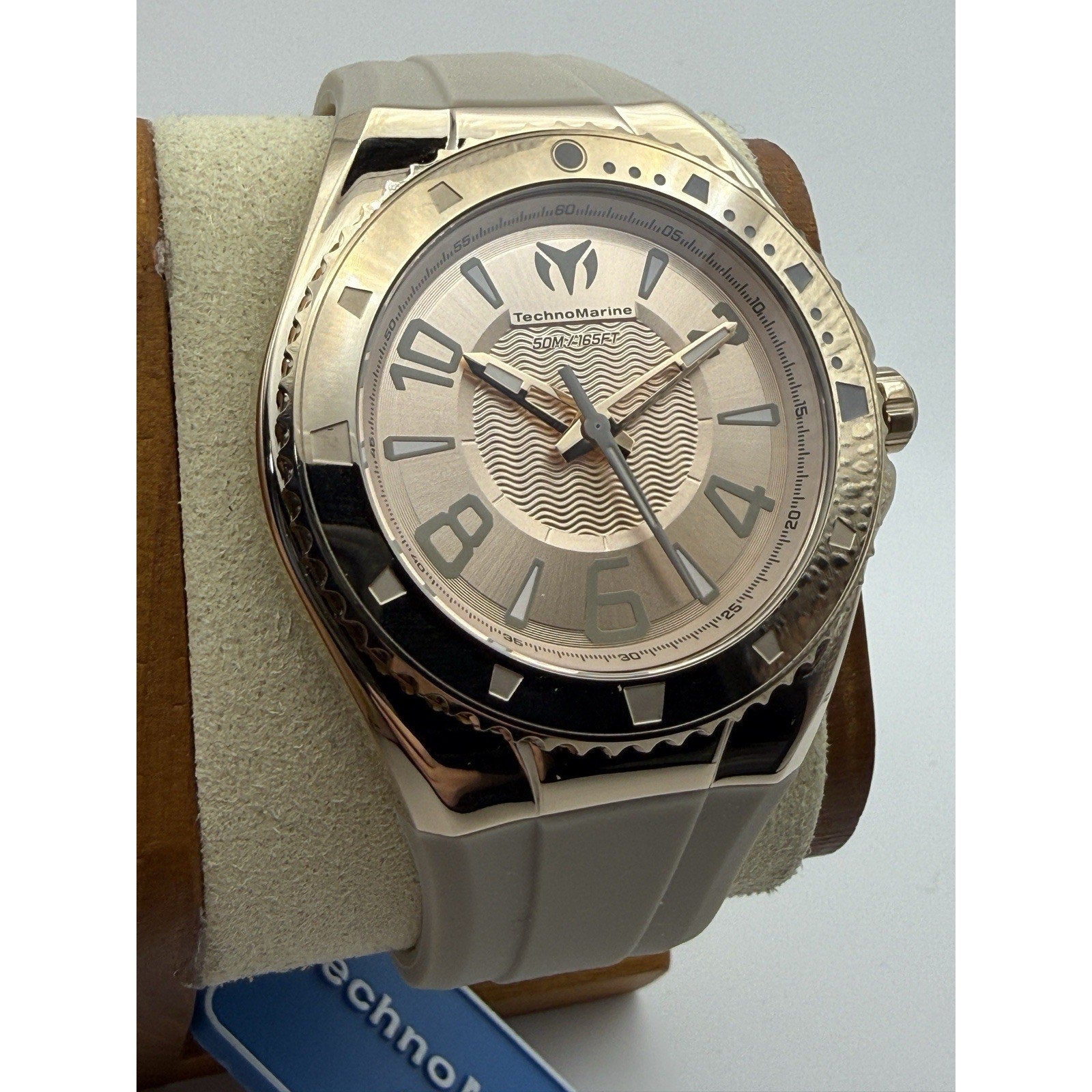 TechnoMarine Lusso Mare TM-225027 Gold-Tone Case & Taupe Silicone Strap