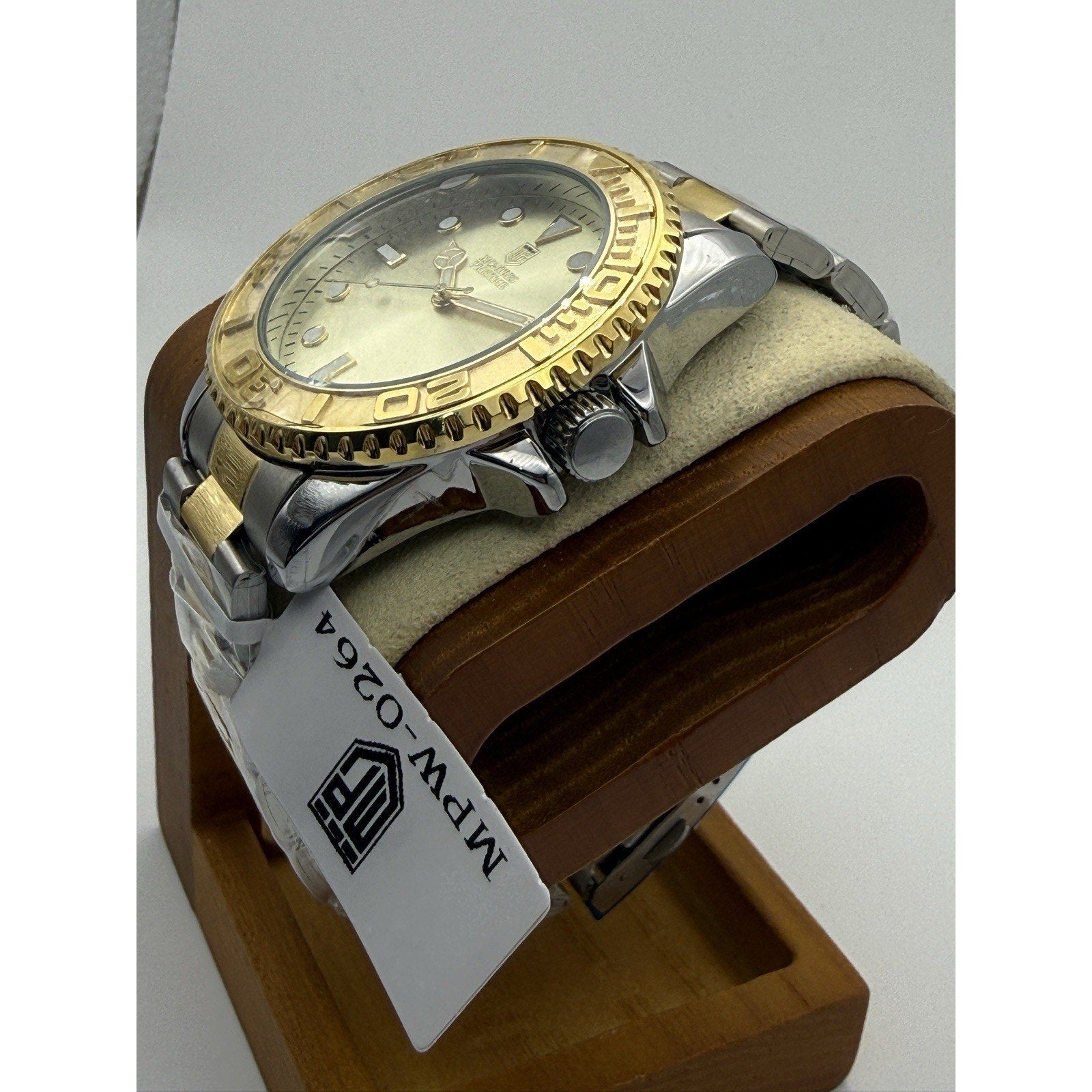 Montres Prestige MPW-0264 Two-Tone Gold Diver Style Men's Watch New