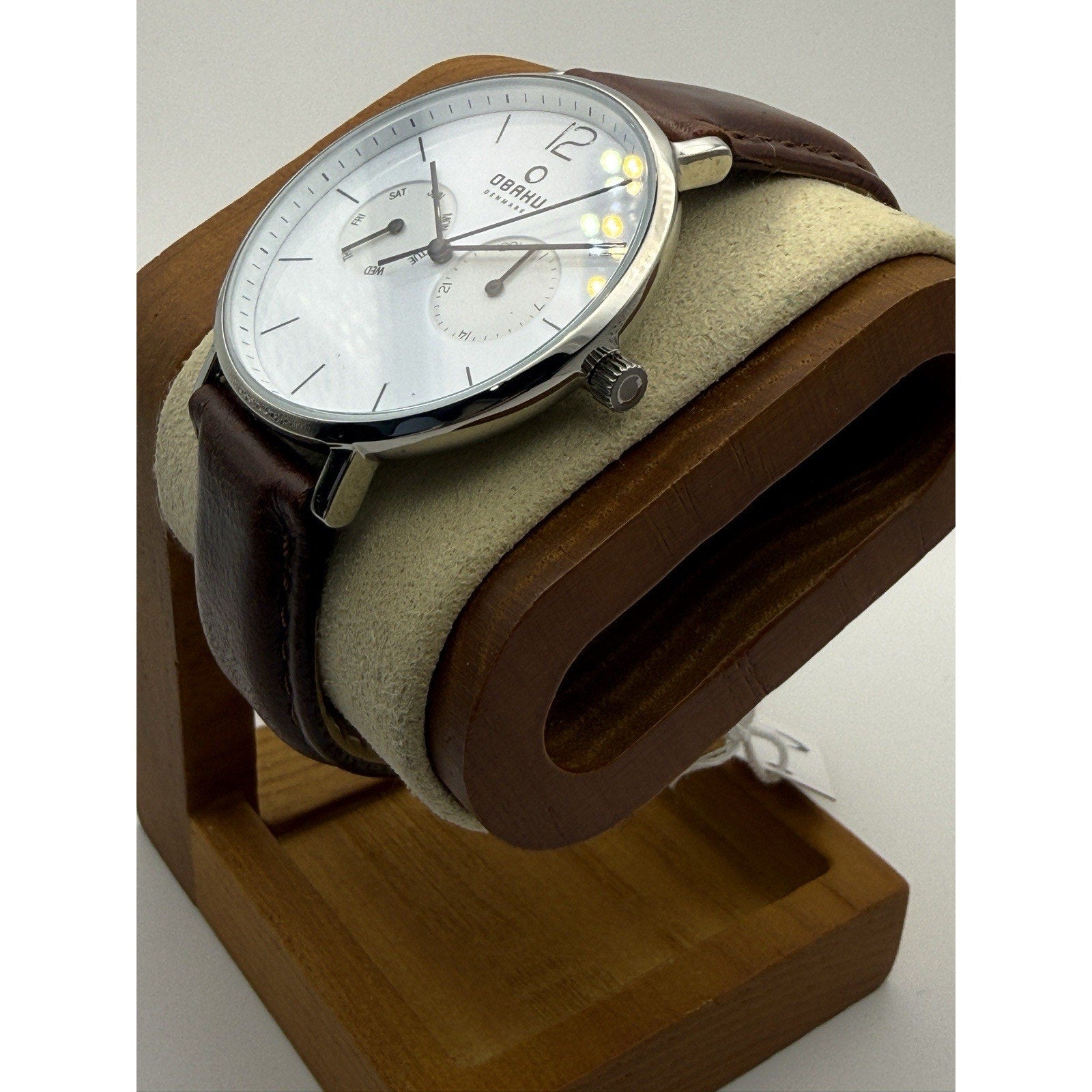 Obaku Denmark Flod Walnut Men’s Watch - V182GMCWRN - Multi-Function - NEW w/ Box