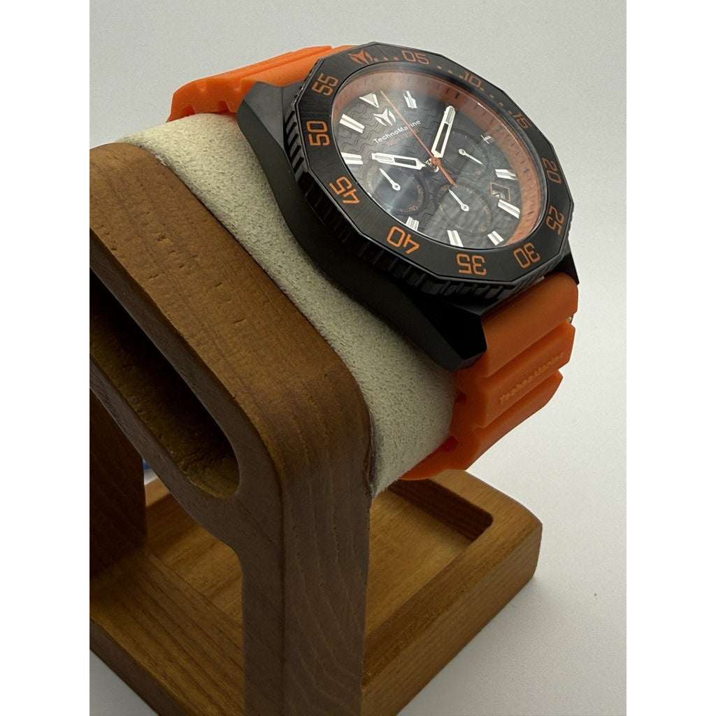 TechnoMarine Mare Vivo TM-225076 Chronograph Orange Silicone Black Dial Watch