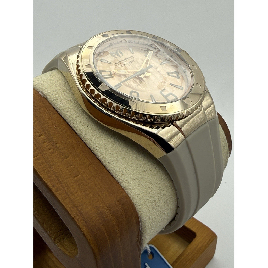 TechnoMarine Lusso Mare TM-225027 Gold-Tone Case & Taupe Silicone Strap