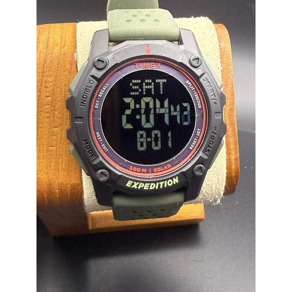Timex Expedition Ridge Solar Digital Watch Green / Black TW4B33700 100M INDIGLO