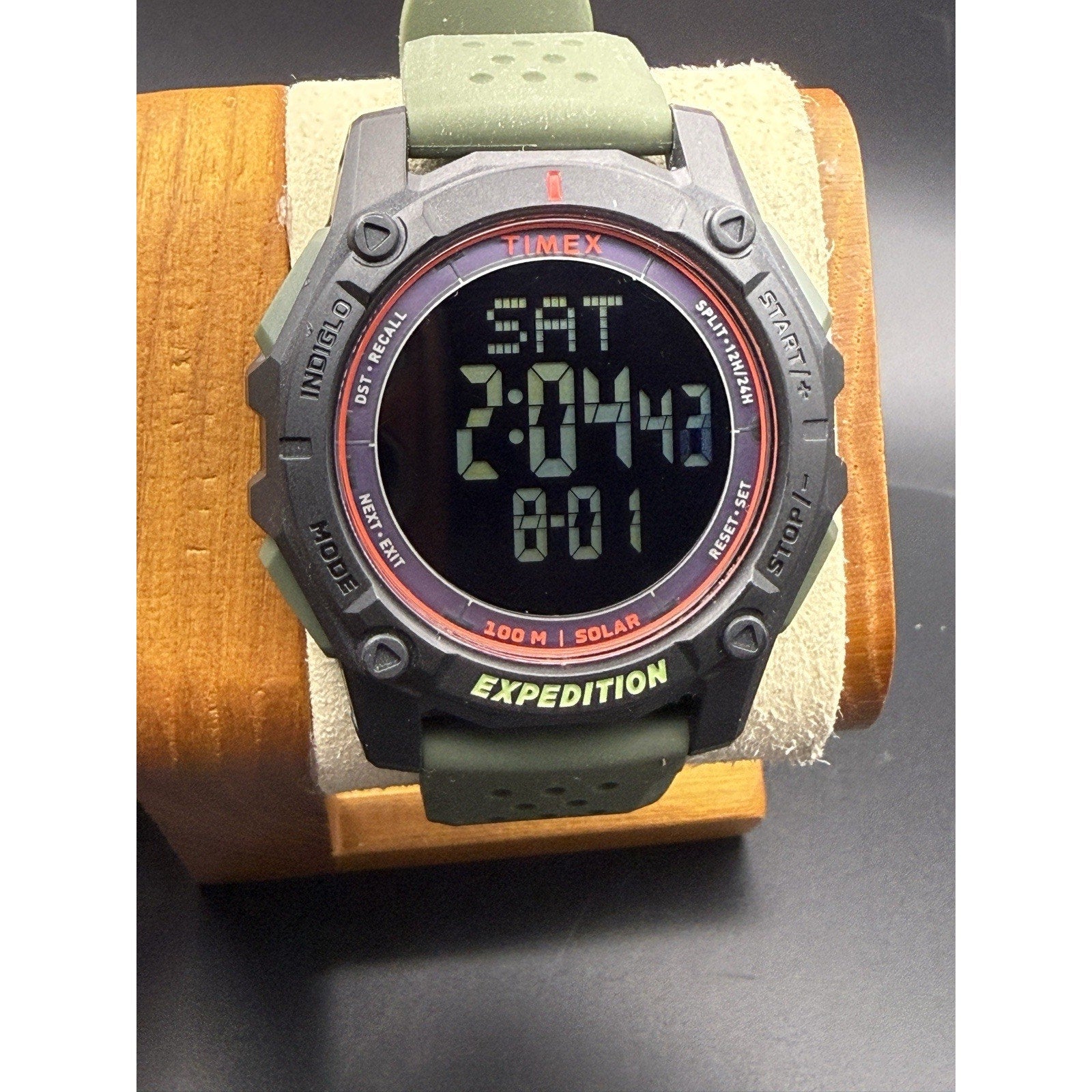 Timex Expedition Ridge Solar Digital Watch Green / Black TW4B33700 100M INDIGLO