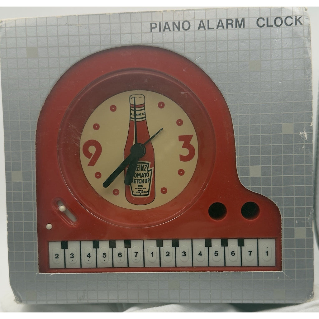 Vintage Heinz Ketchup Piano Alarm Clock Benchmark Co Boxed Tested Works + Manual