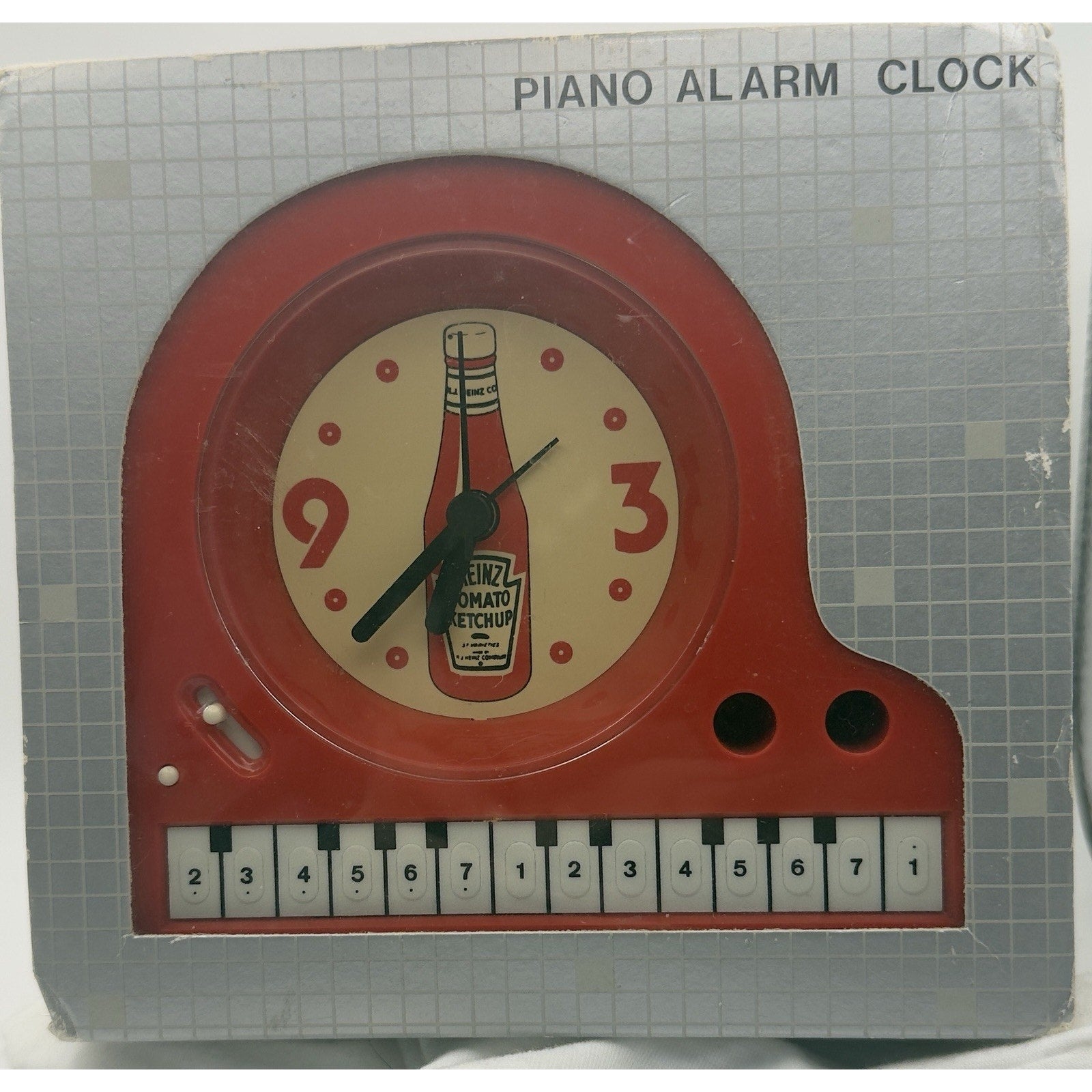 Vintage Heinz Ketchup Piano Alarm Clock Benchmark Co Boxed Tested Works + Manual