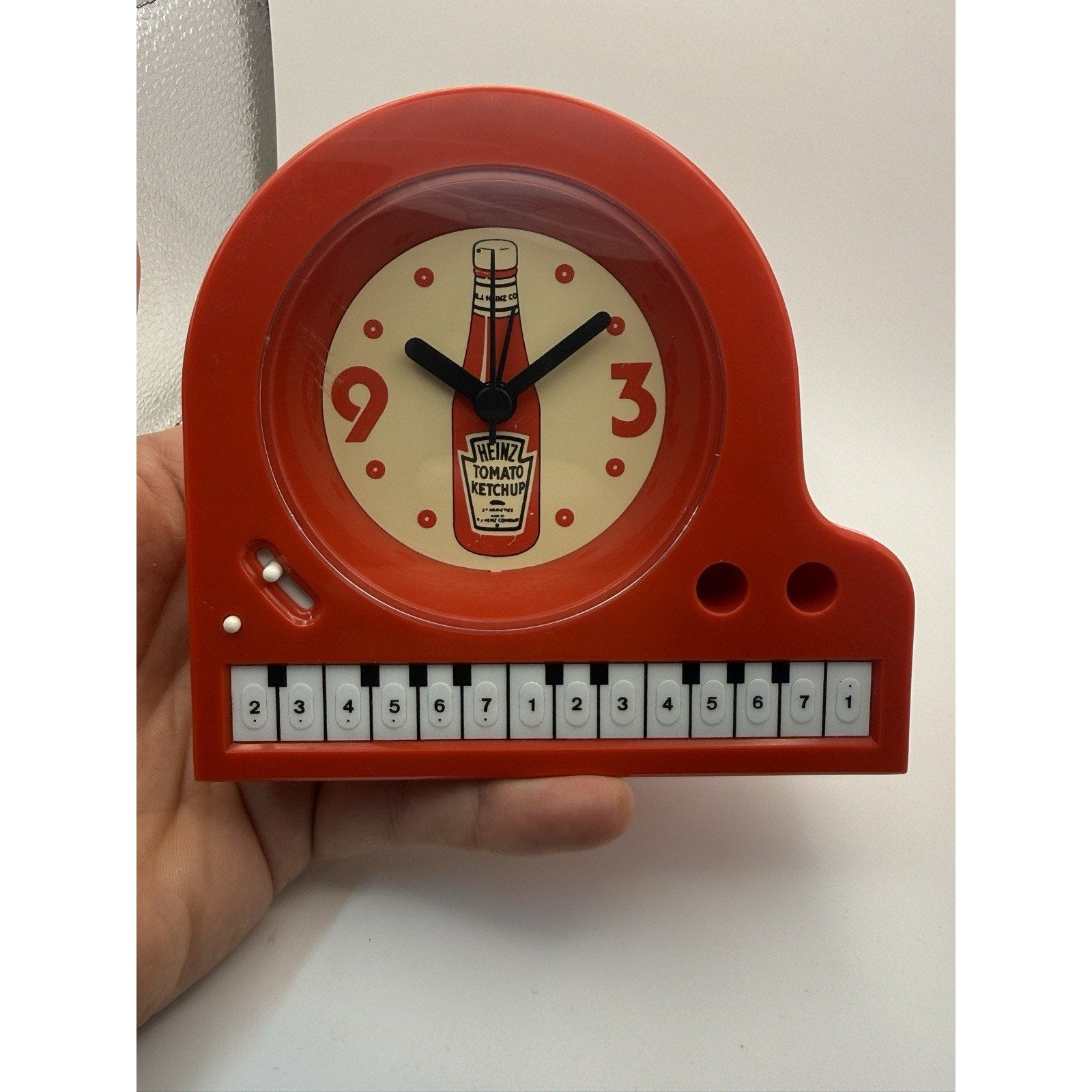 Vintage Heinz Ketchup Piano Alarm Clock Benchmark Co Boxed Tested Works + Manual