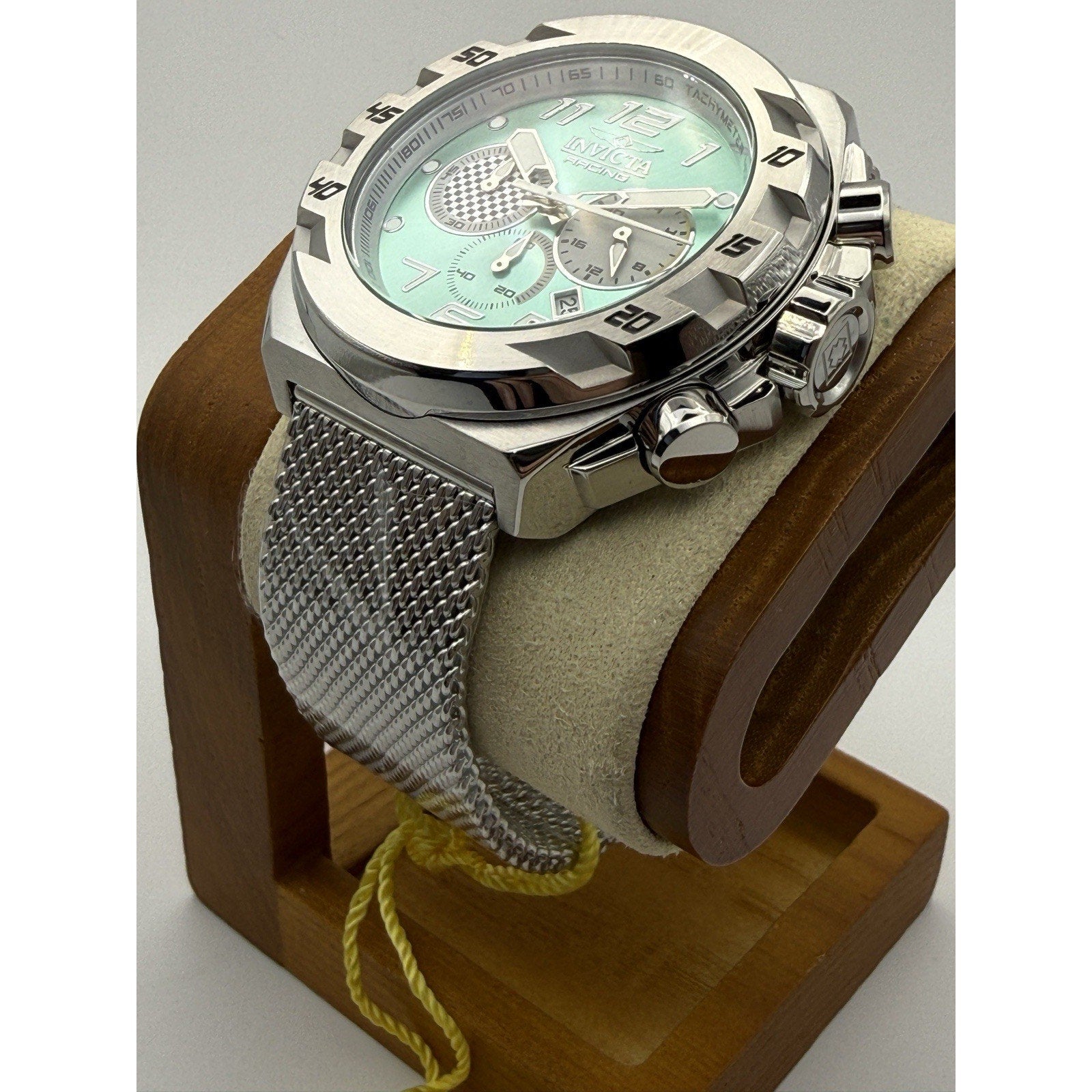 Invicta Racing Chronograph Model 47202 - Mint Green Dial - Mesh Bracelet