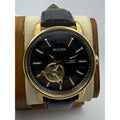 Bulova 97A166 Classic Automatic Gold Tone Open Heart Men's Watch - Box Included