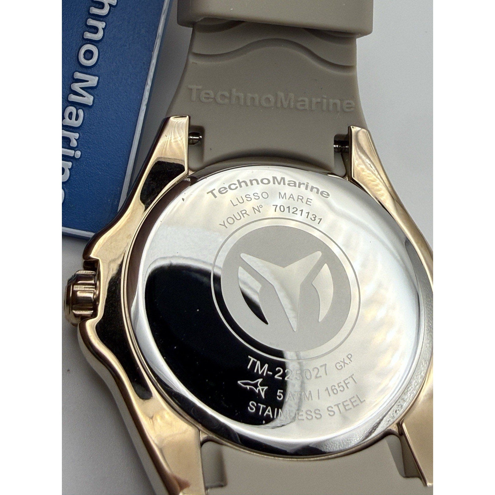 TechnoMarine Lusso Mare TM-225027 Gold-Tone Case & Taupe Silicone Strap