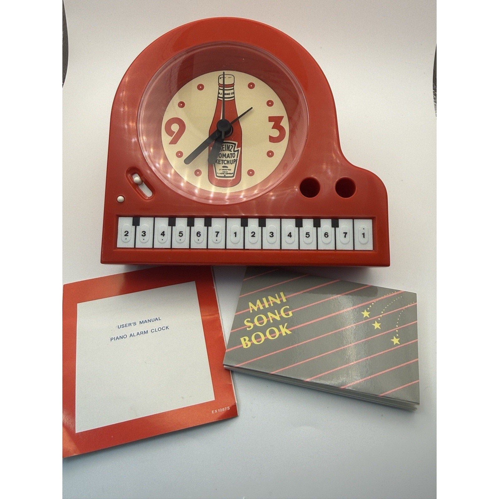 Vintage Heinz Ketchup Piano Alarm Clock Benchmark Co Boxed Tested Works + Manual