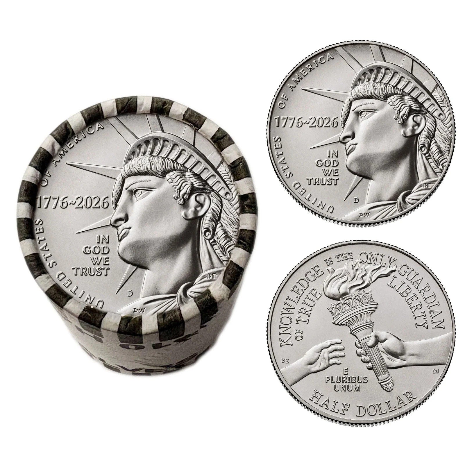 2026-D Enduring Liberty Half Dollar Roll- America 250- 1776-2026 Dual Date- OBW