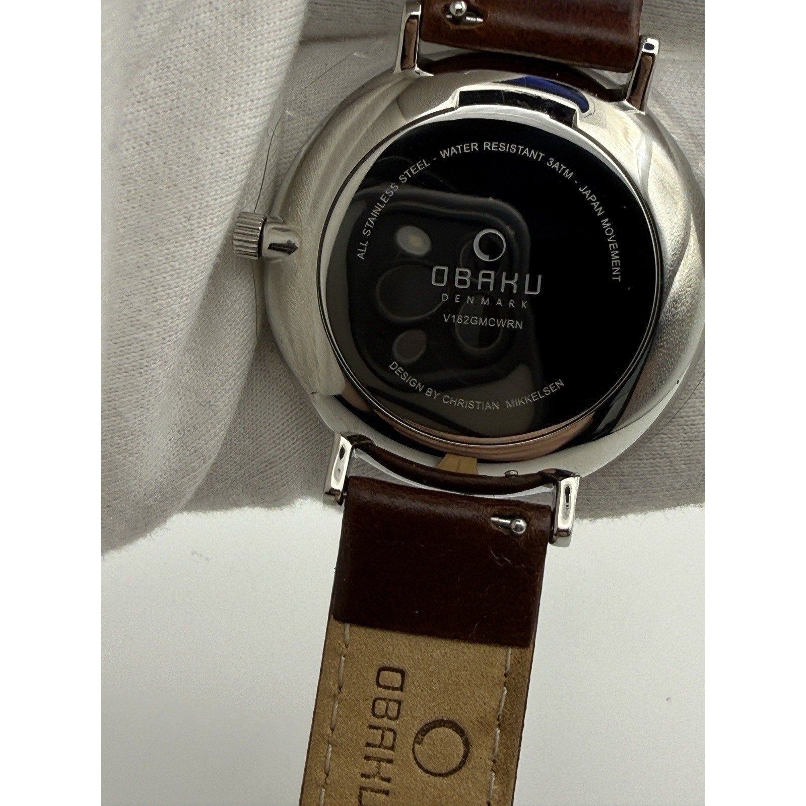 Obaku Denmark Flod Walnut Men’s Watch - V182GMCWRN - Multi-Function - NEW w/ Box