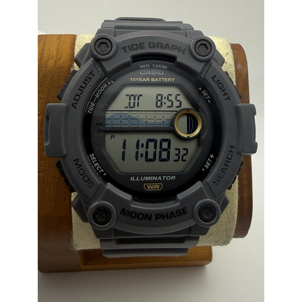 Casio WS1300H-8AV, Tide Graph/Moon Phase Resin Watch, 3 Alarms,10 Year Battery