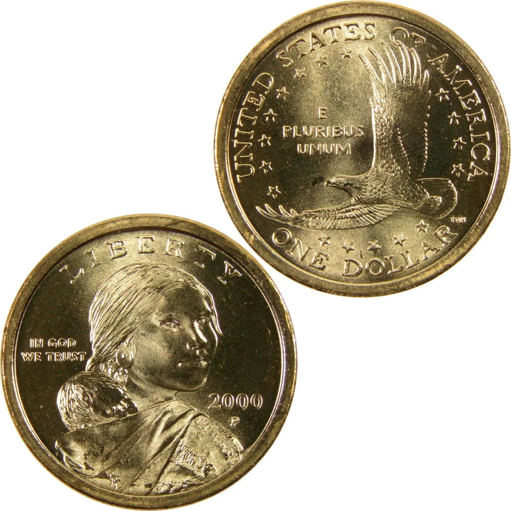 2000 P Sacagawea Native American $1 Dollar Coin - Near Uncirculated AU Condition