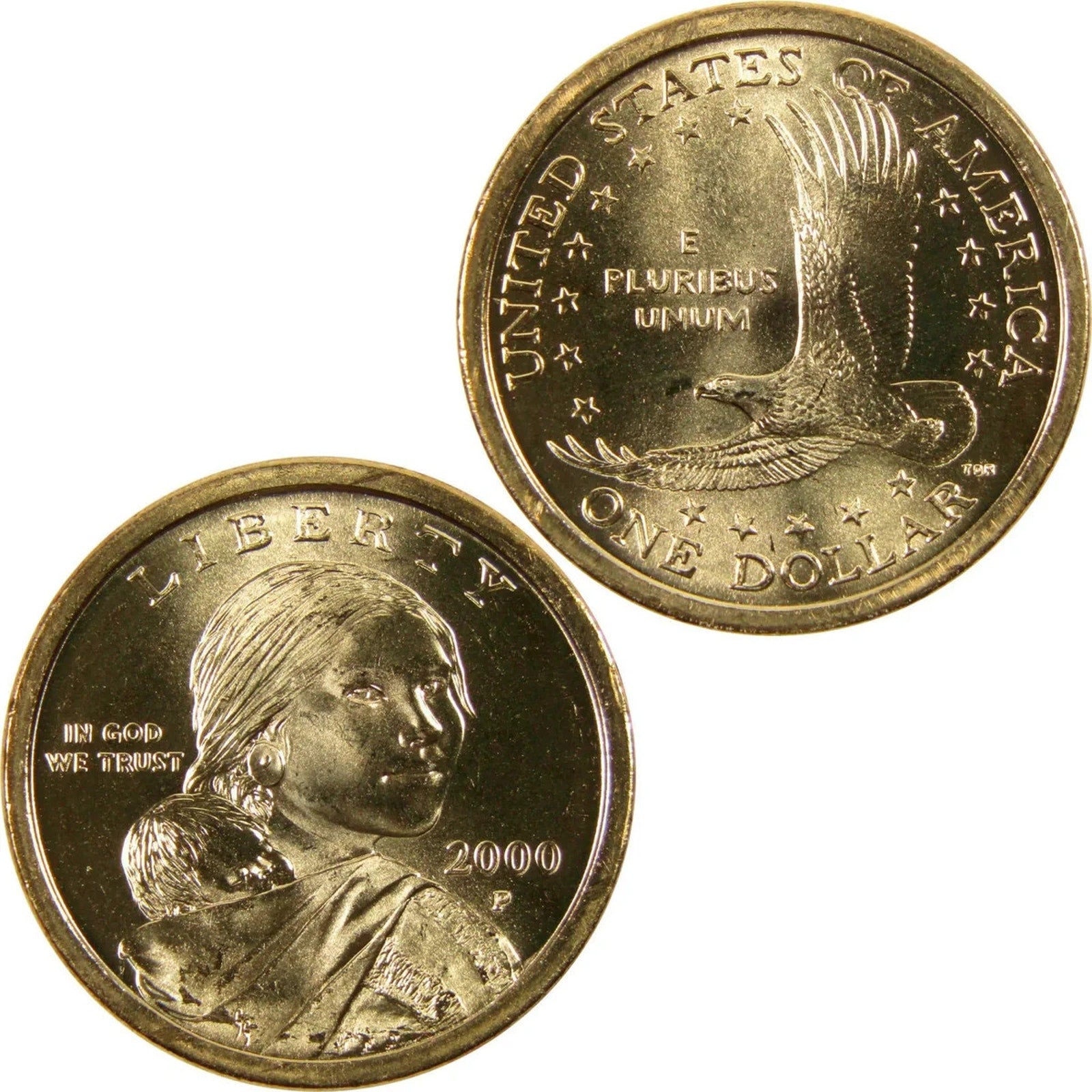 2000 P Sacagawea Native American $1 Dollar Coin - Near Uncirculated AU Condition