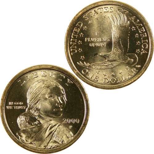 2000 P Sacagawea Native American $1 Dollar Coin - Near Uncirculated AU Condition