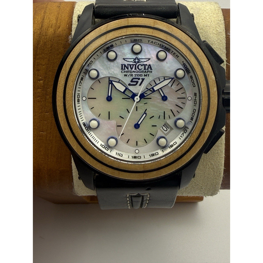 Invicta S1 Rally 24414 Men’s Chronograph - Wood Inlay Bezel - MOP Dial - 48mm