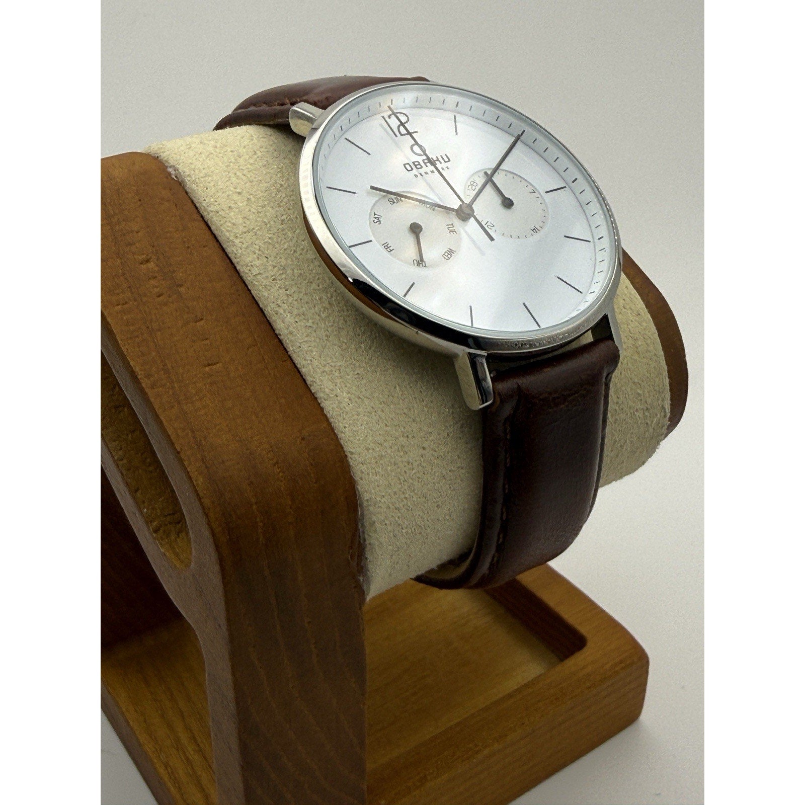 Obaku Denmark Flod Walnut Men’s Watch - V182GMCWRN - Multi-Function - NEW w/ Box