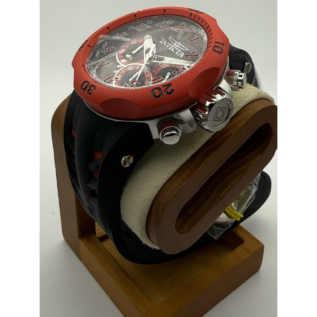 Invicta Venom Hydra Chronograph 52mm Red Bezel Black Dial Silicone Watch 48237