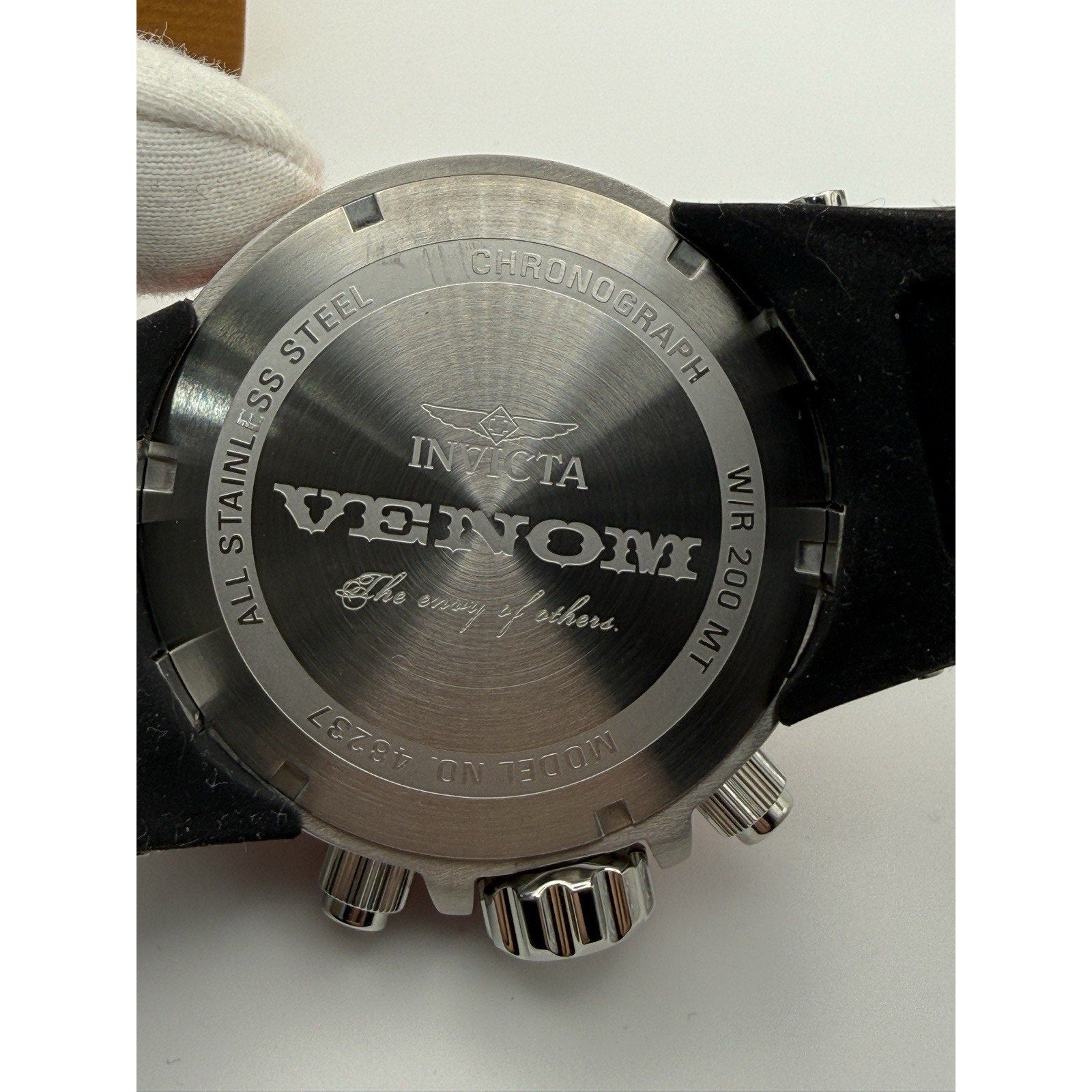 Invicta Venom Hydra Chronograph 52mm Red Bezel Black Dial Silicone Watch 48237