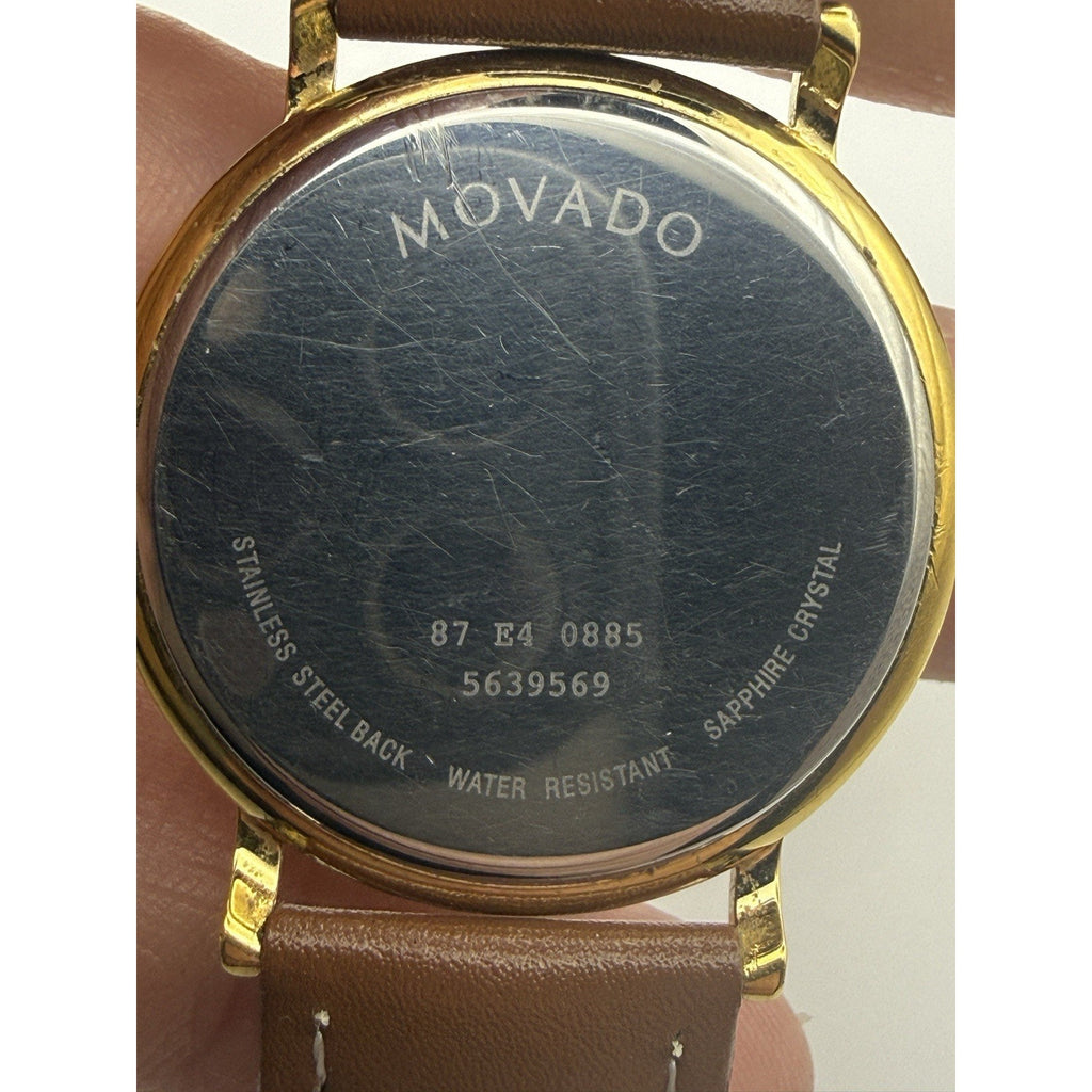 Movado Museum Classic 87 E4 0885 Swiss Watch ETA 902.002 Roman Numeral Dial 34mm