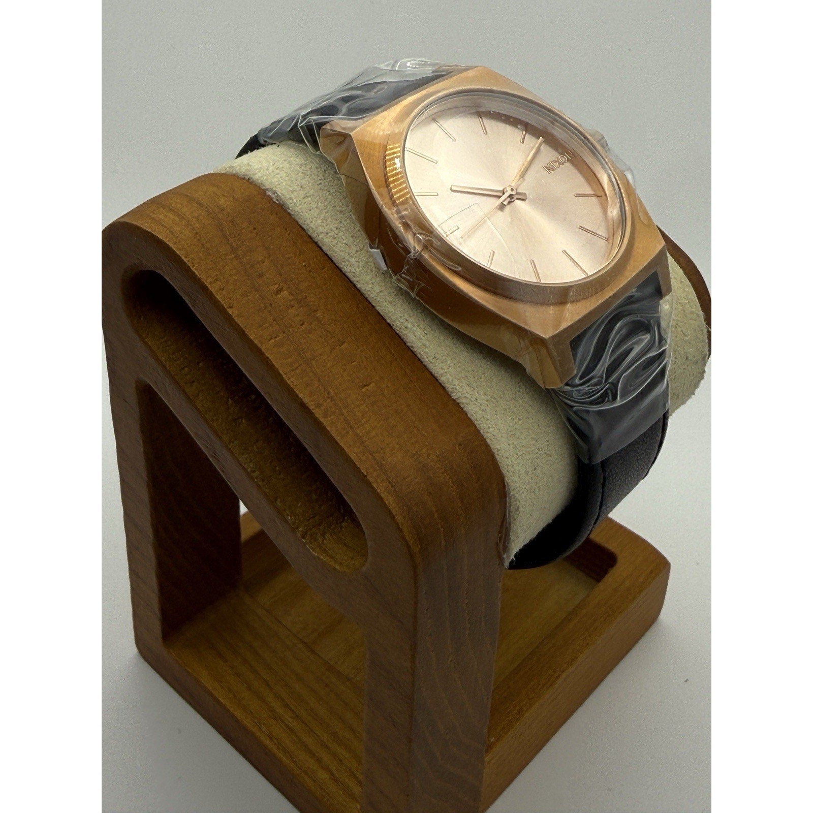 Nixon Time Teller Watch Rose Gold Black Leather NEW A045 1932 37mm Unisex 100m