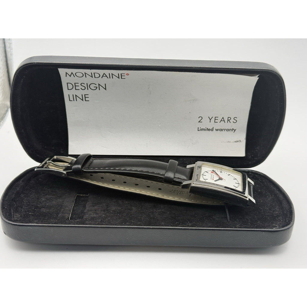 Mondaine Swiss Railway Watch Square Design Line SBB CFF FFS Quartz Box/Papers