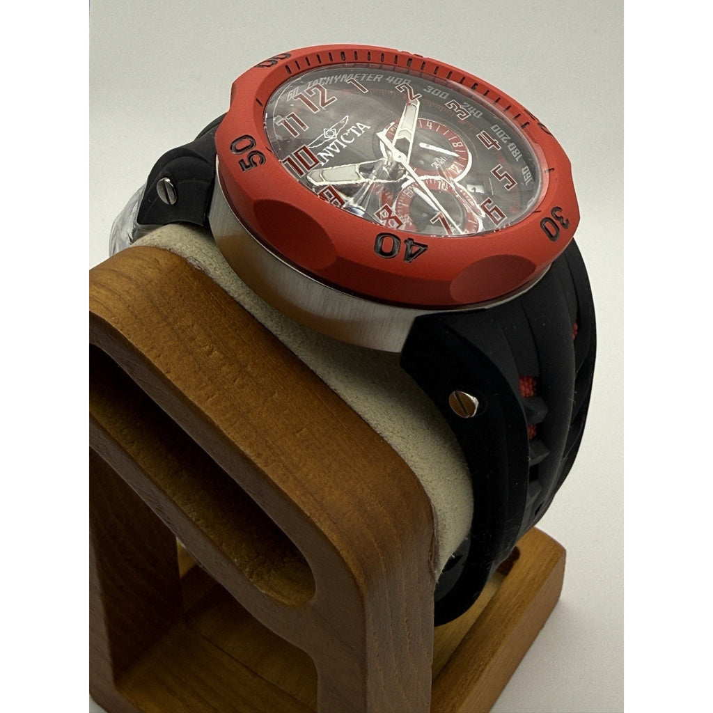 Invicta Venom Hydra Chronograph 52mm Red Bezel Black Dial Silicone Watch 48237